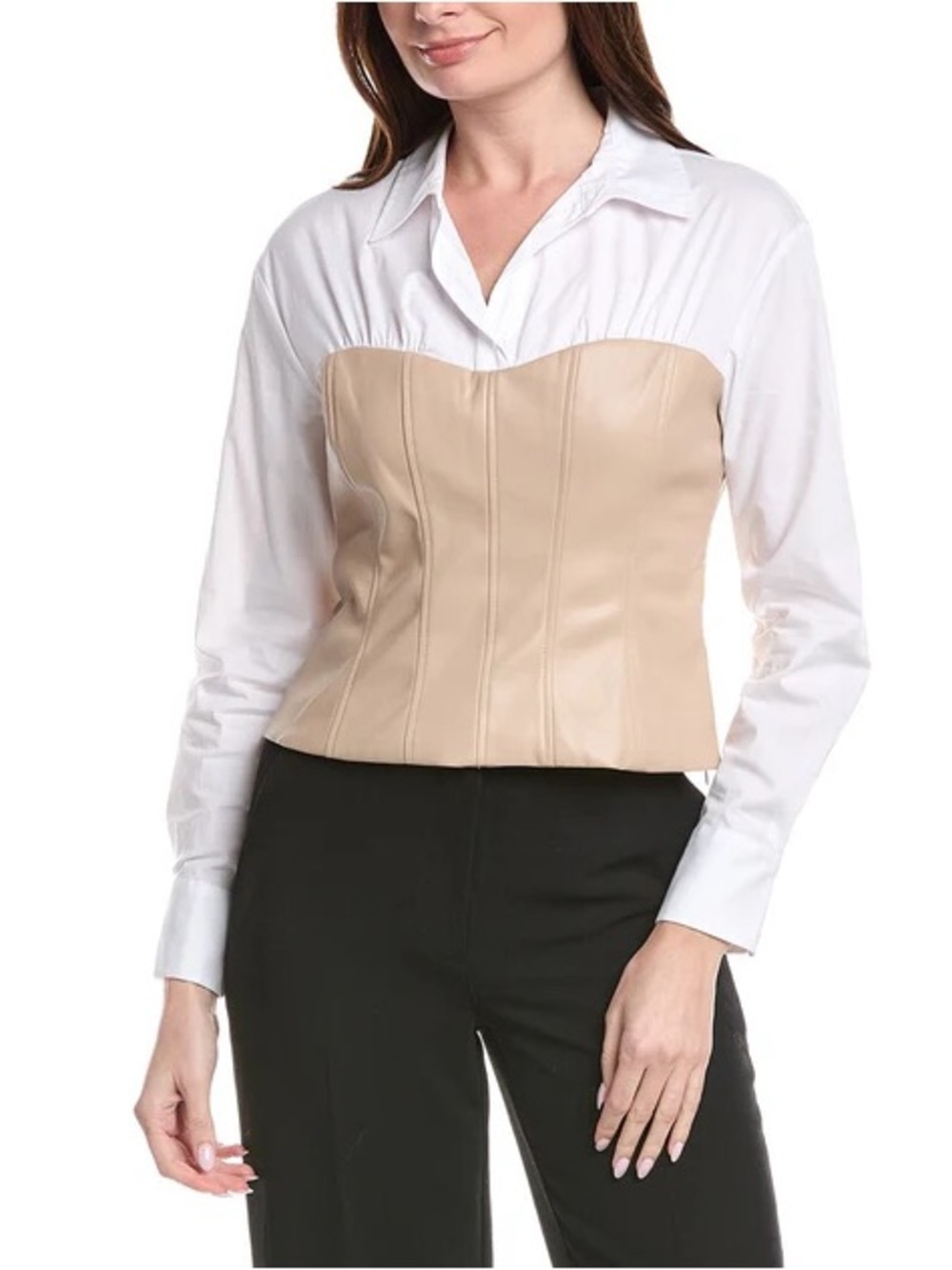 NWT Kenneth Cole Solid Poplin Top